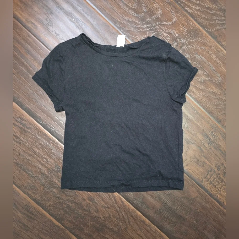 Old Navy Girls Classic Black Short Sleeve Crew Neck T Shirt Large